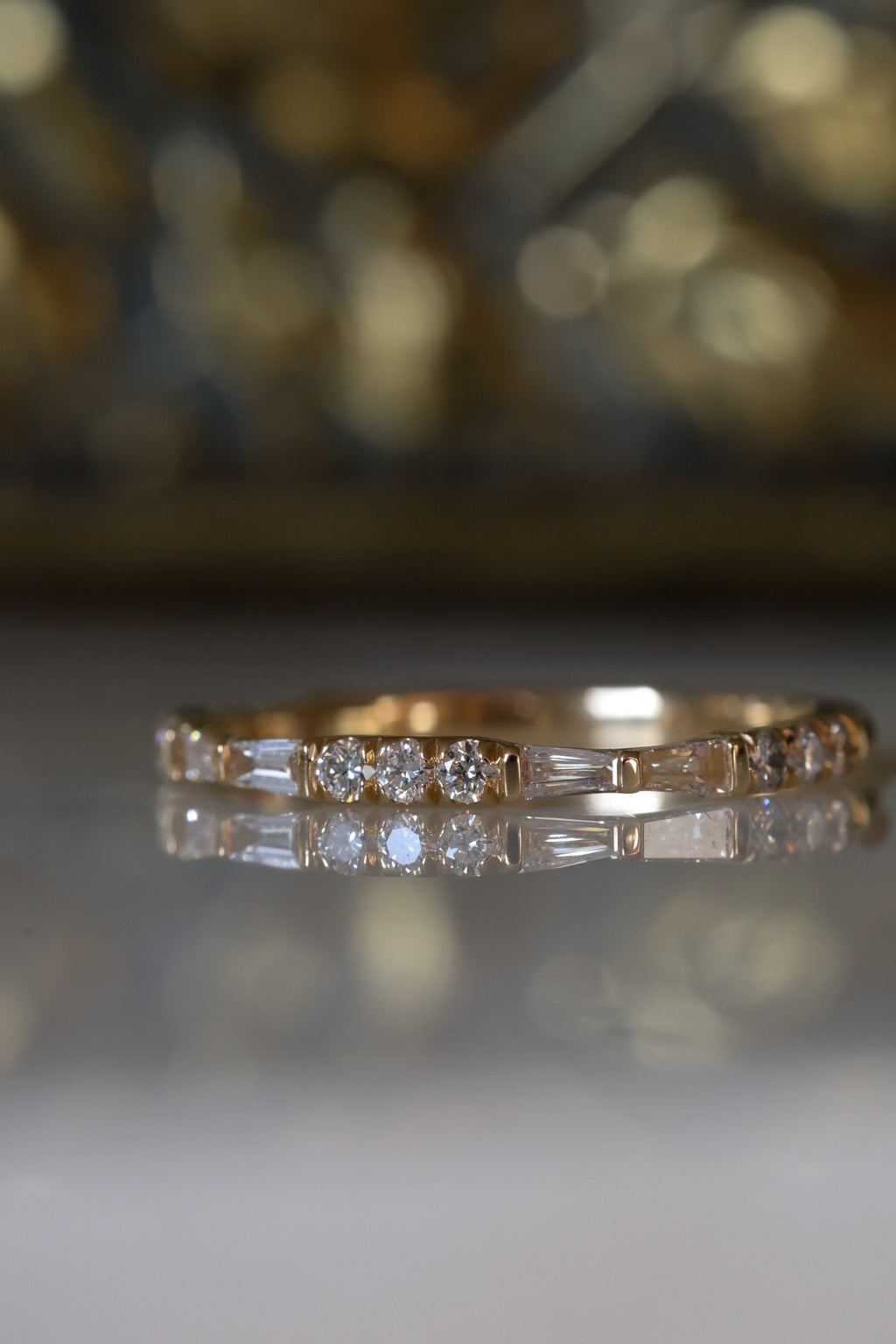 Tapered Baguette and Round Diamond Band