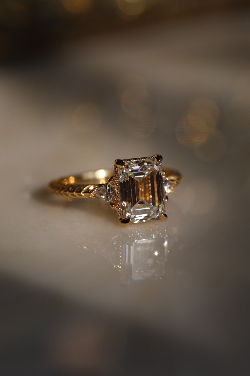 No. 12 Emerald Cut Diamond Engagement Ring