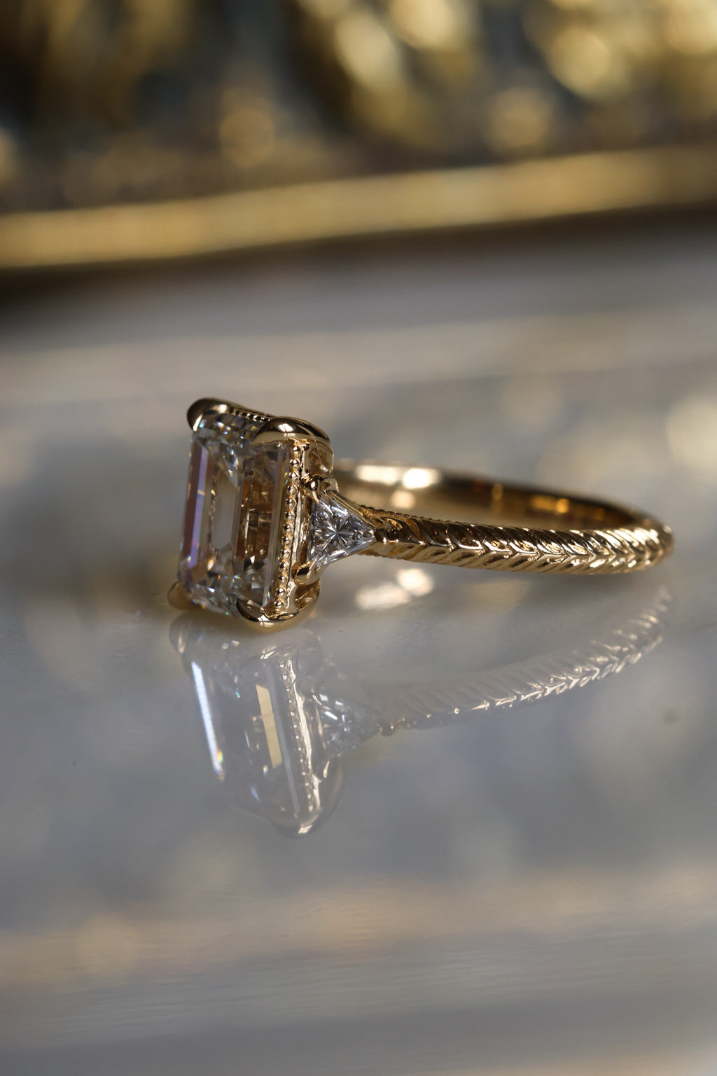 No. 12 Emerald Cut Diamond Engagement Ring