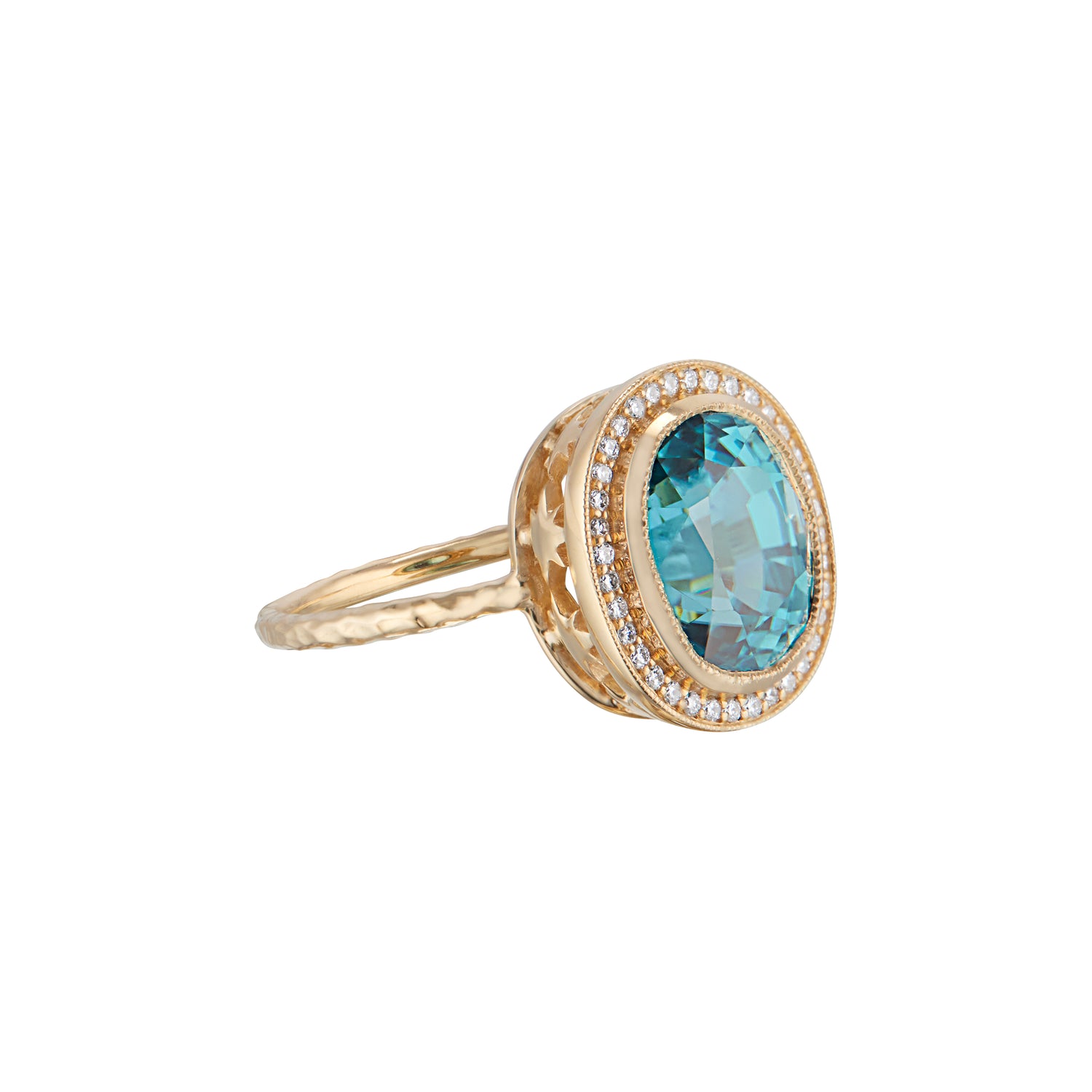 Blue Zircon Starfall Ring