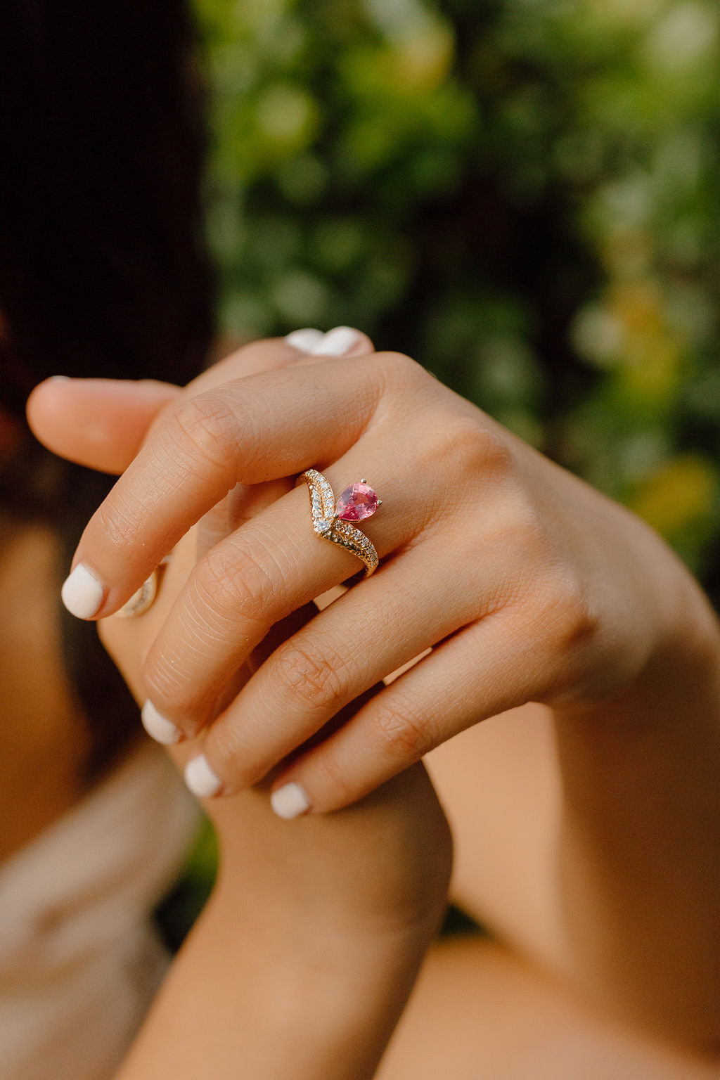 Pink Spinel & Diamond Jasmine Ring