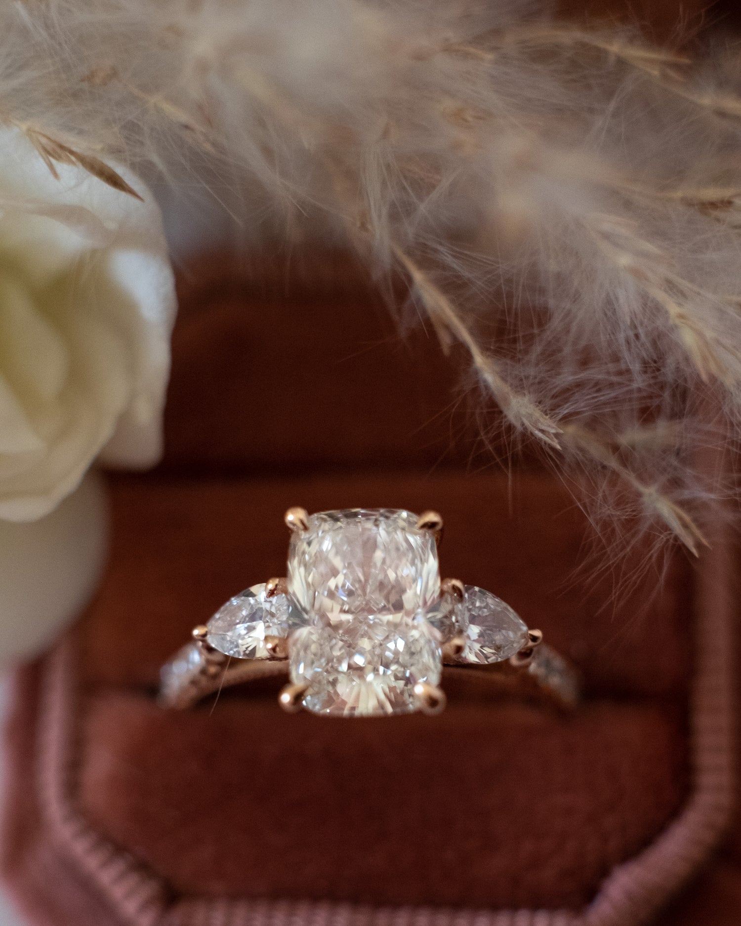 Three Stone Cushion Cut Engagement Ring | Bespoke