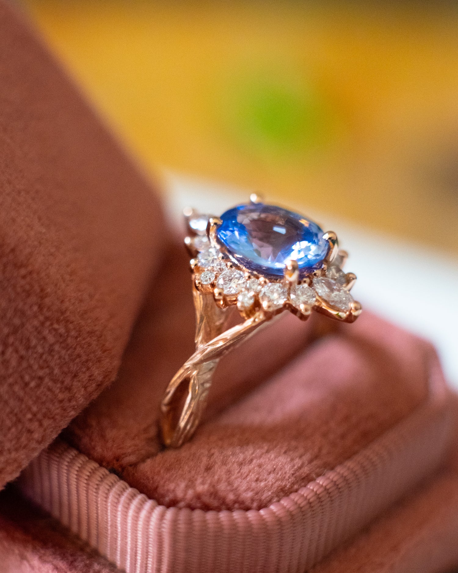 Cinderella Blue Sapphire Engagement Ring | Bespoke