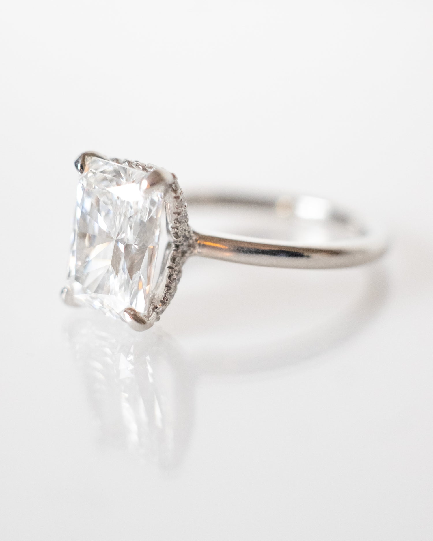 Radiant Cut Platinum Engagement Ring | Bespoke