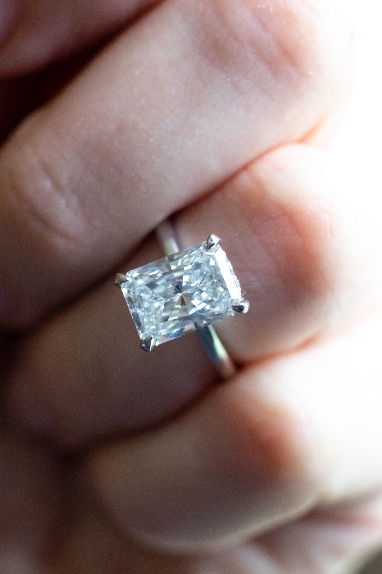 Radiant Cut Platinum Engagement Ring | Bespoke