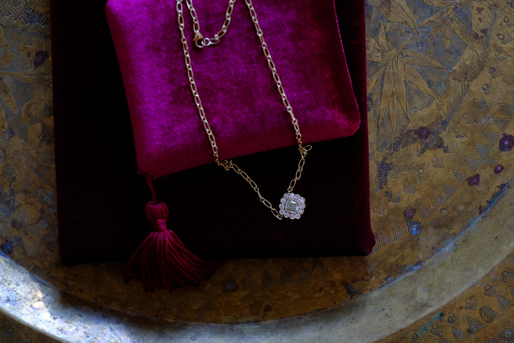 Vintage-Inspired Diamond Scallop Necklace | Bespoke