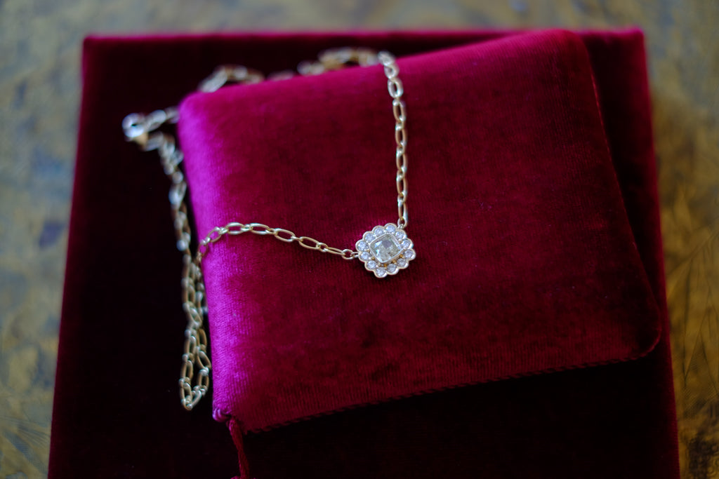 Vintage-Inspired Diamond Scallop Necklace | Bespoke