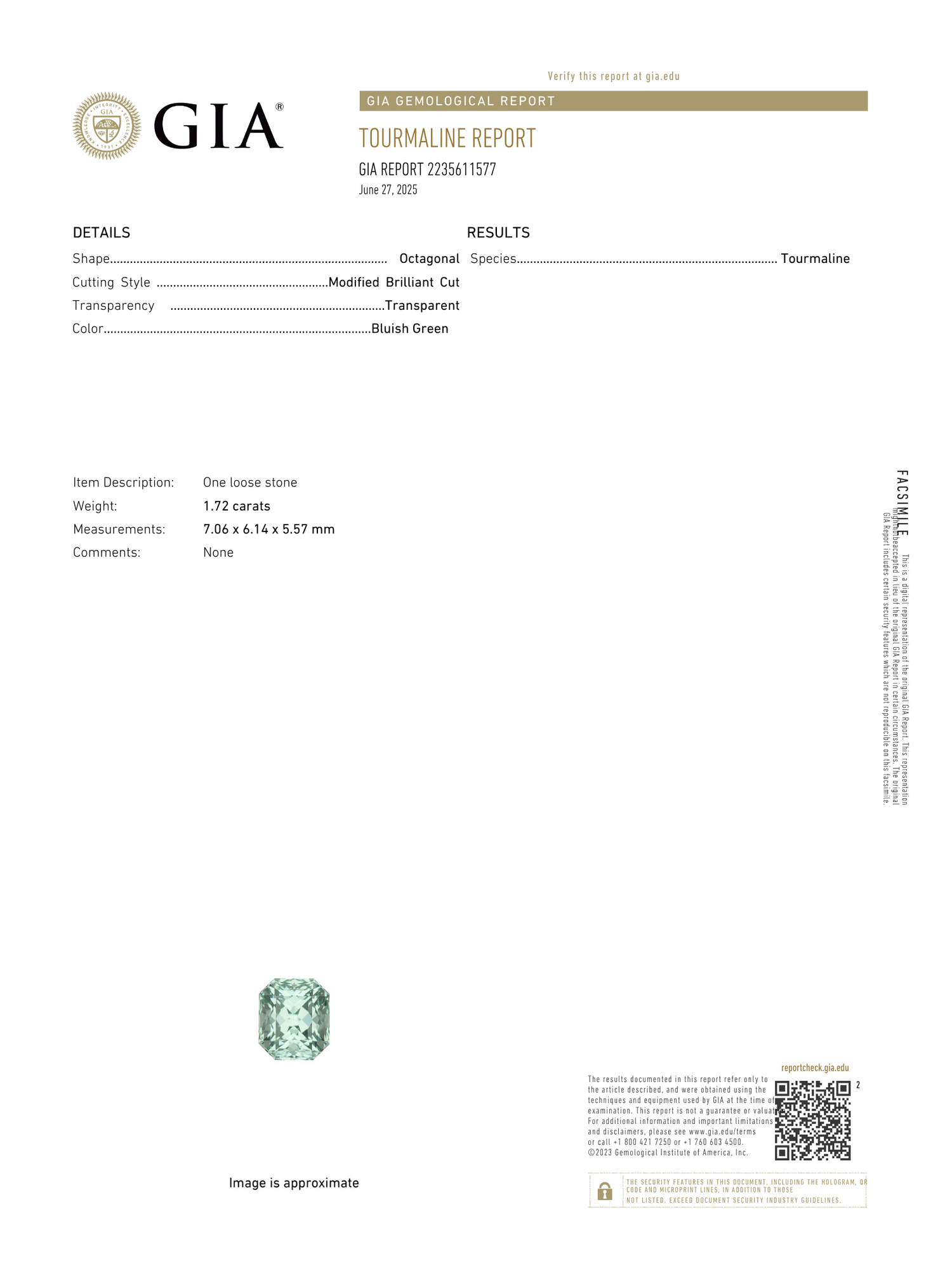 No. 12 Green Tourmaline Three Stone Ring