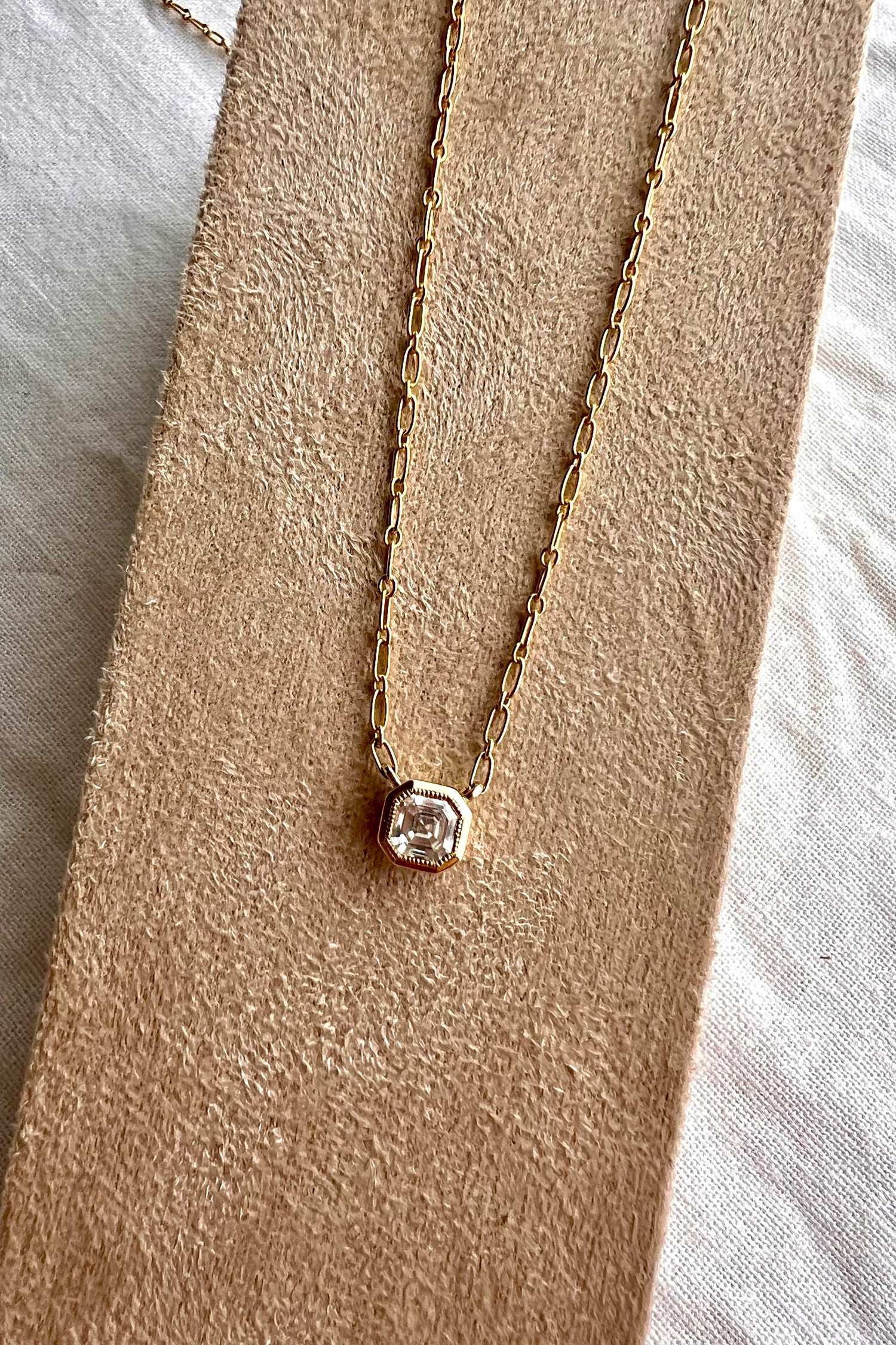 Asscher Diamond Necklace