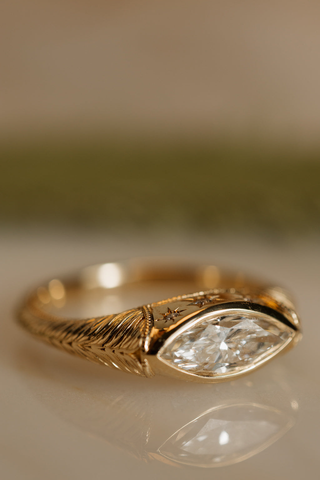 No. 06 Marquise Diamond East-West Engagement Ring