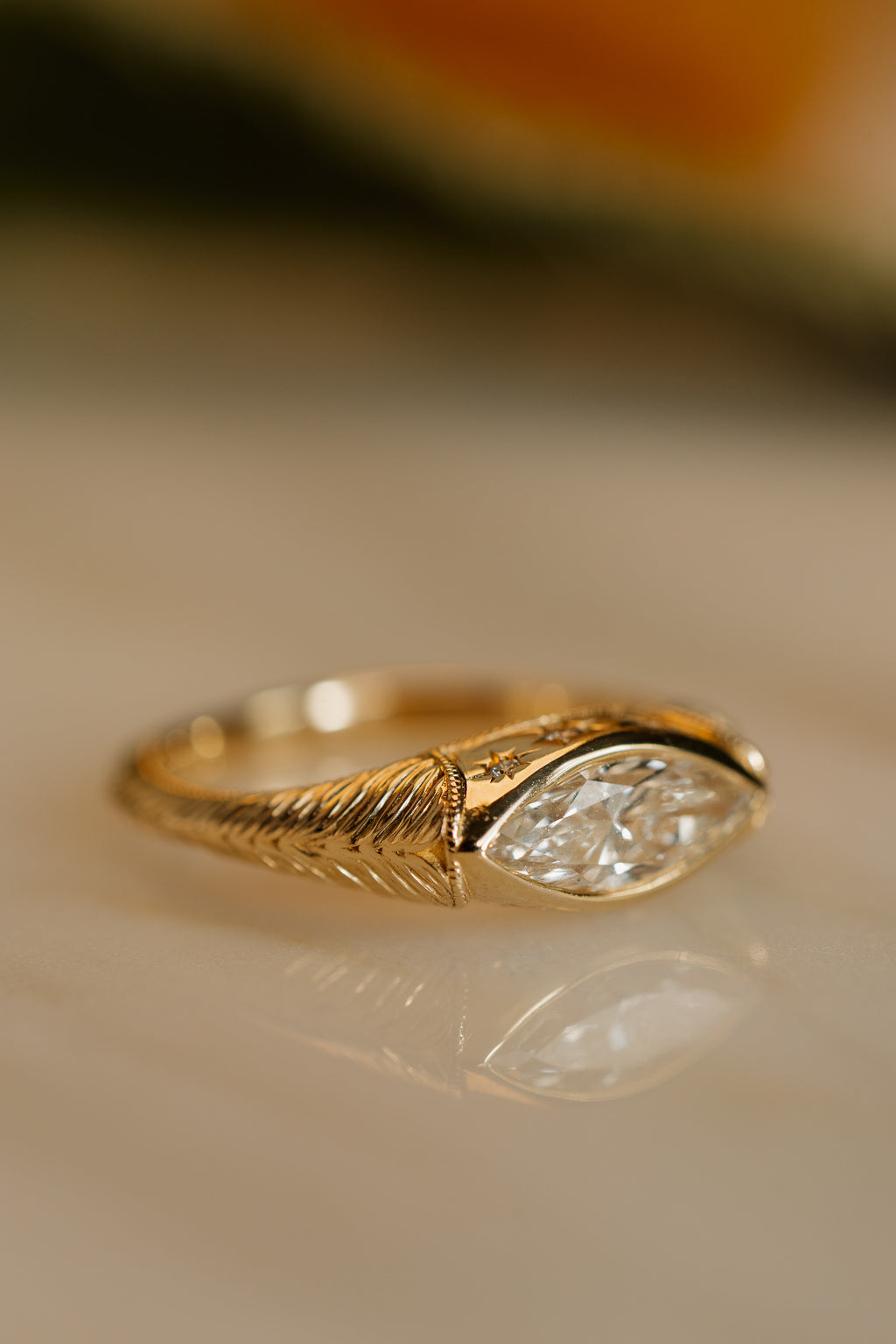 No. 06 Marquise Diamond East-West Engagement Ring