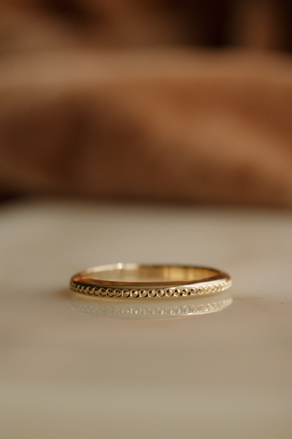 Tiny Dots Textured Gold Band