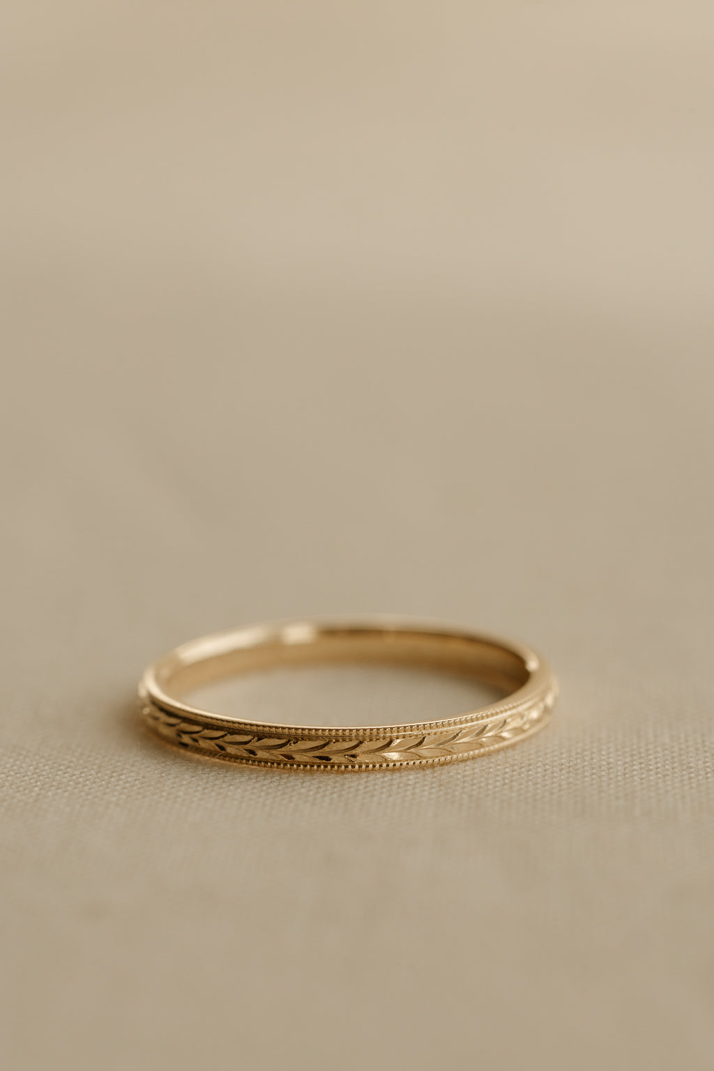 Hand-Engraved Gold Band