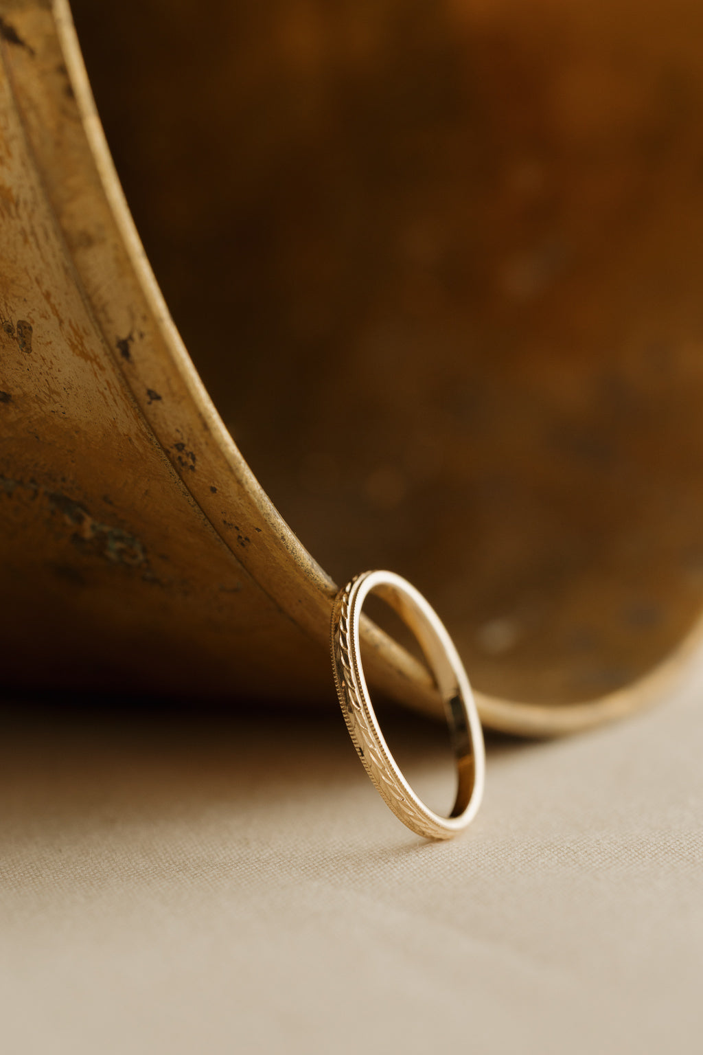 Hand-Engraved Gold Band