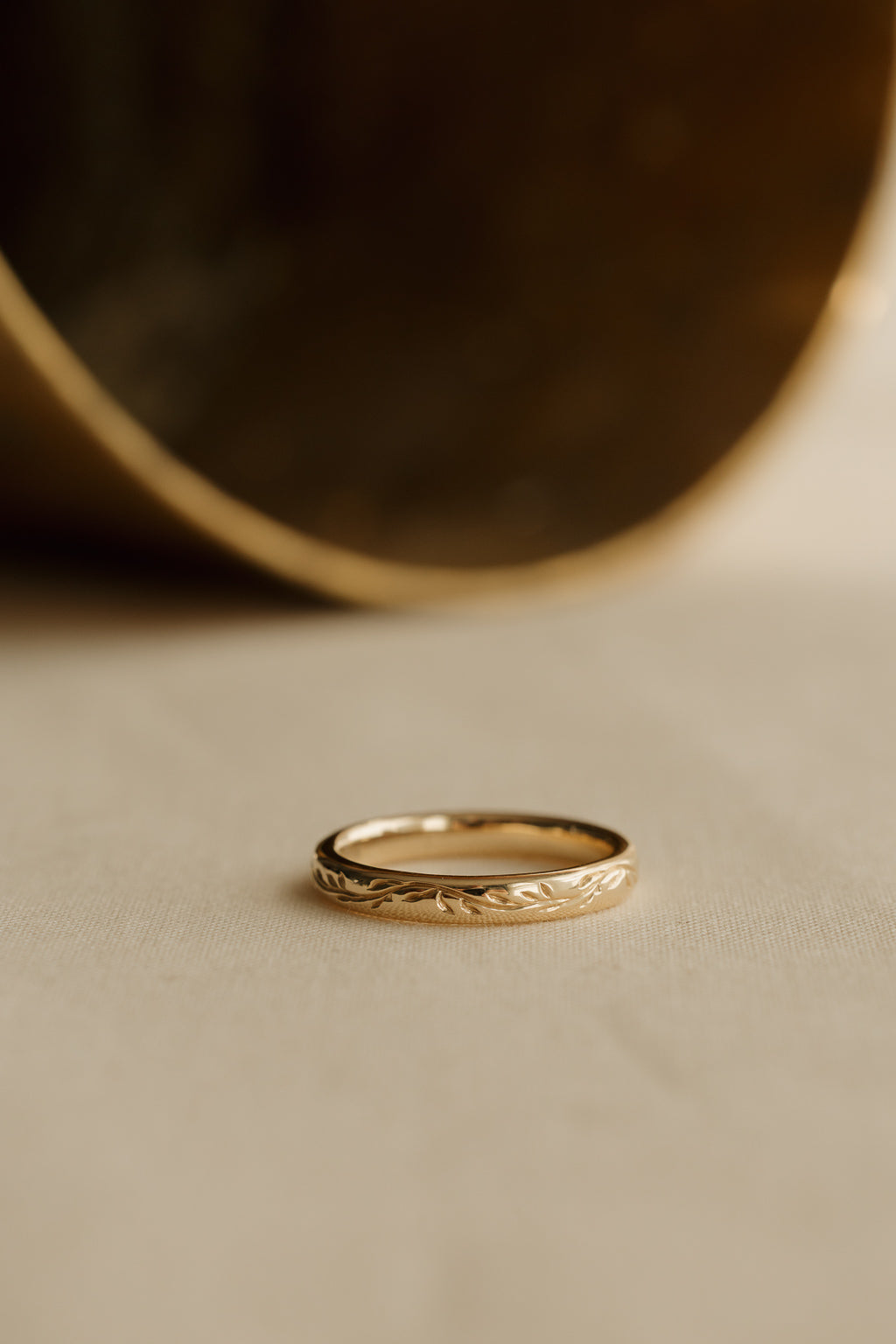 Vine Engraved Gold Band