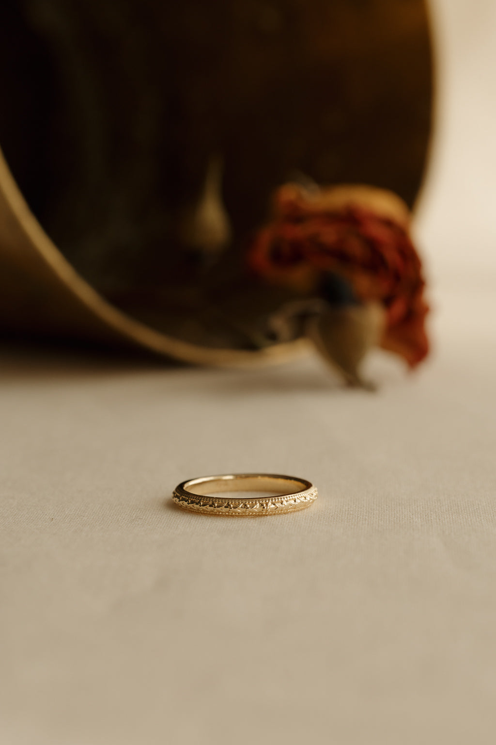 Rounded Floral Gold Band