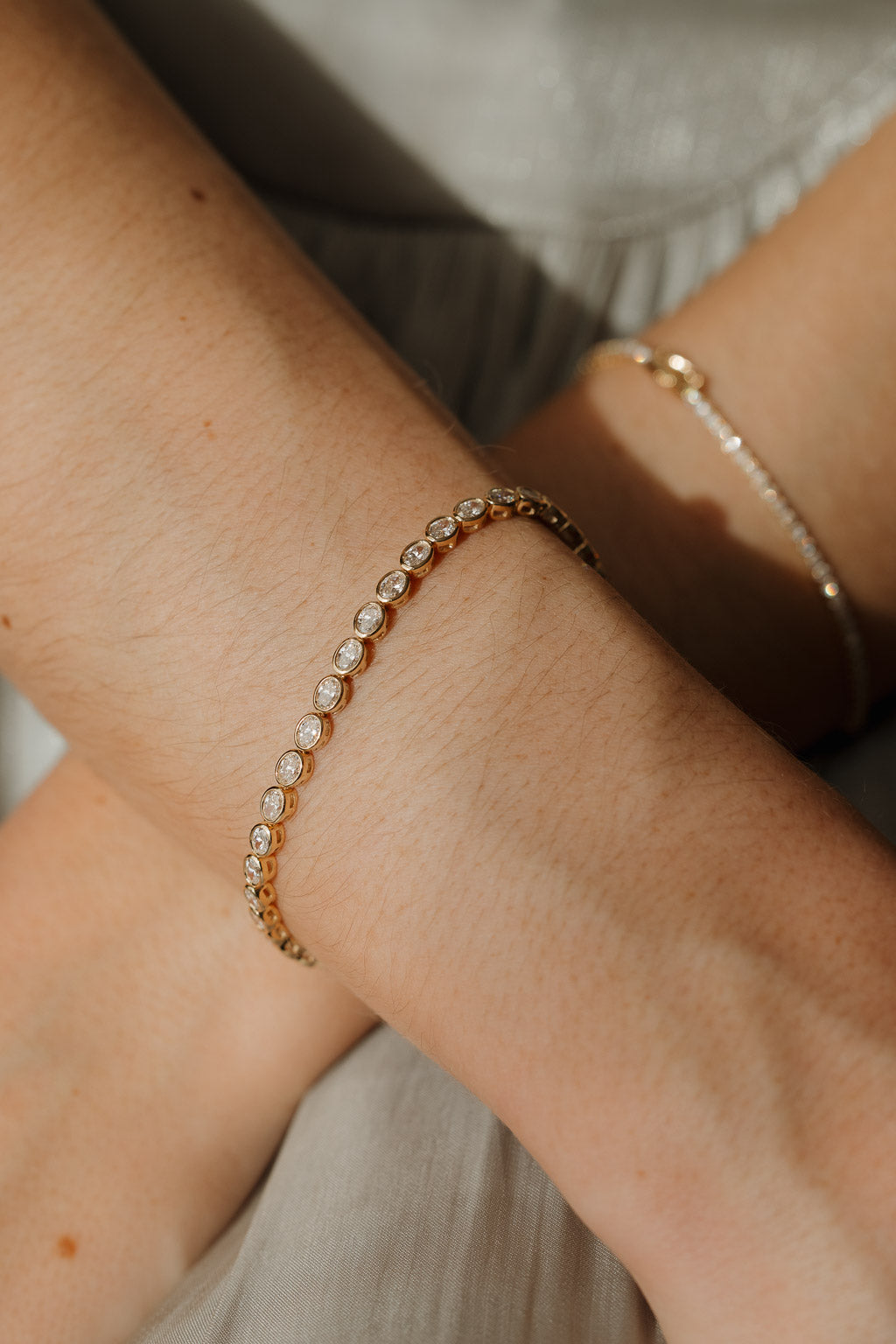 Oval Diamond Bezel Set Tennis Bracelet