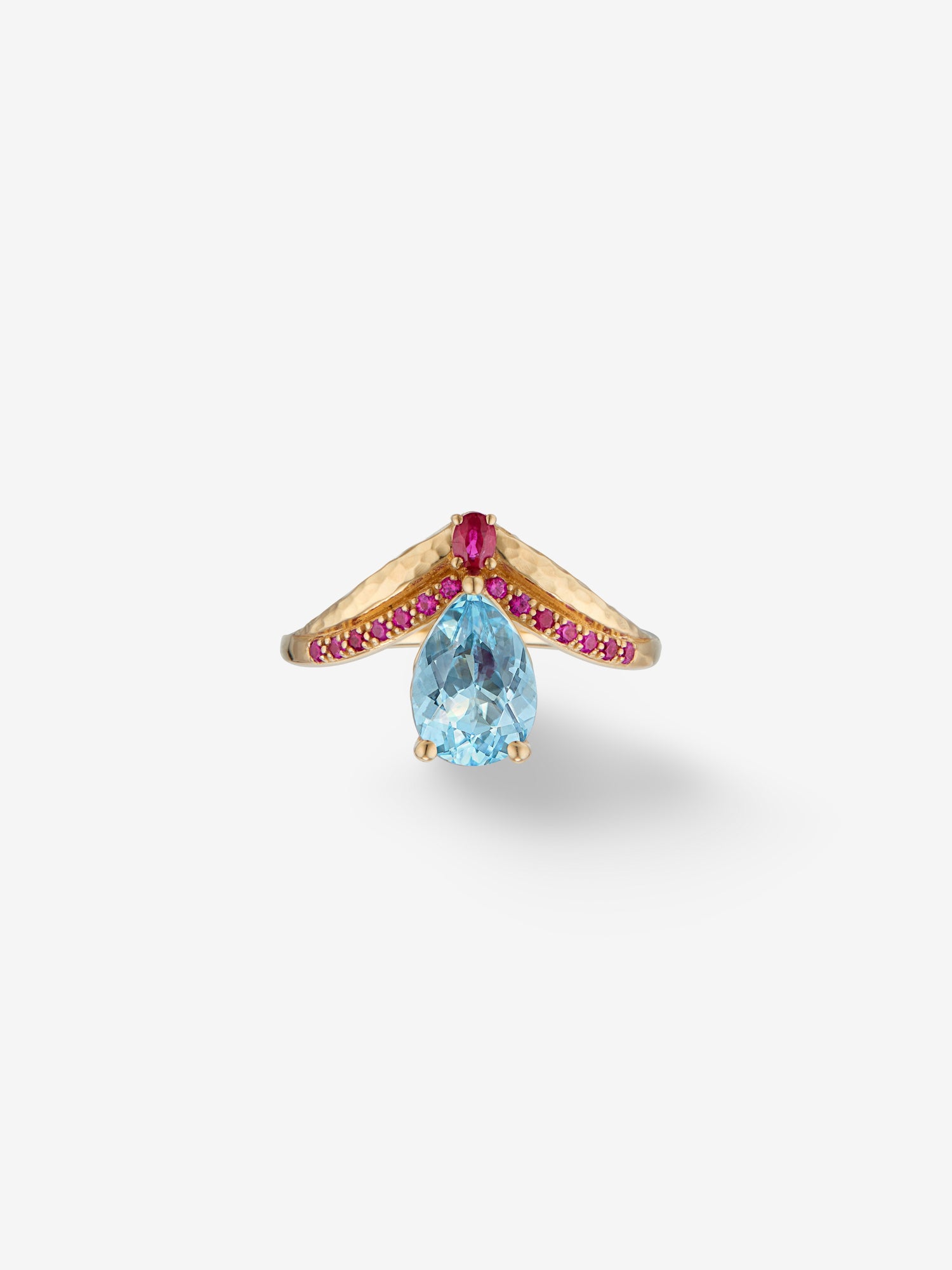 Aquamarine & Ruby Jasmine Ring