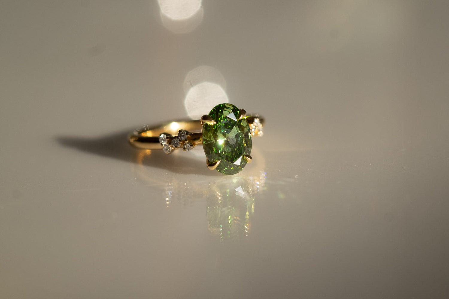 dark green diamond engagement ring by Moonryvr