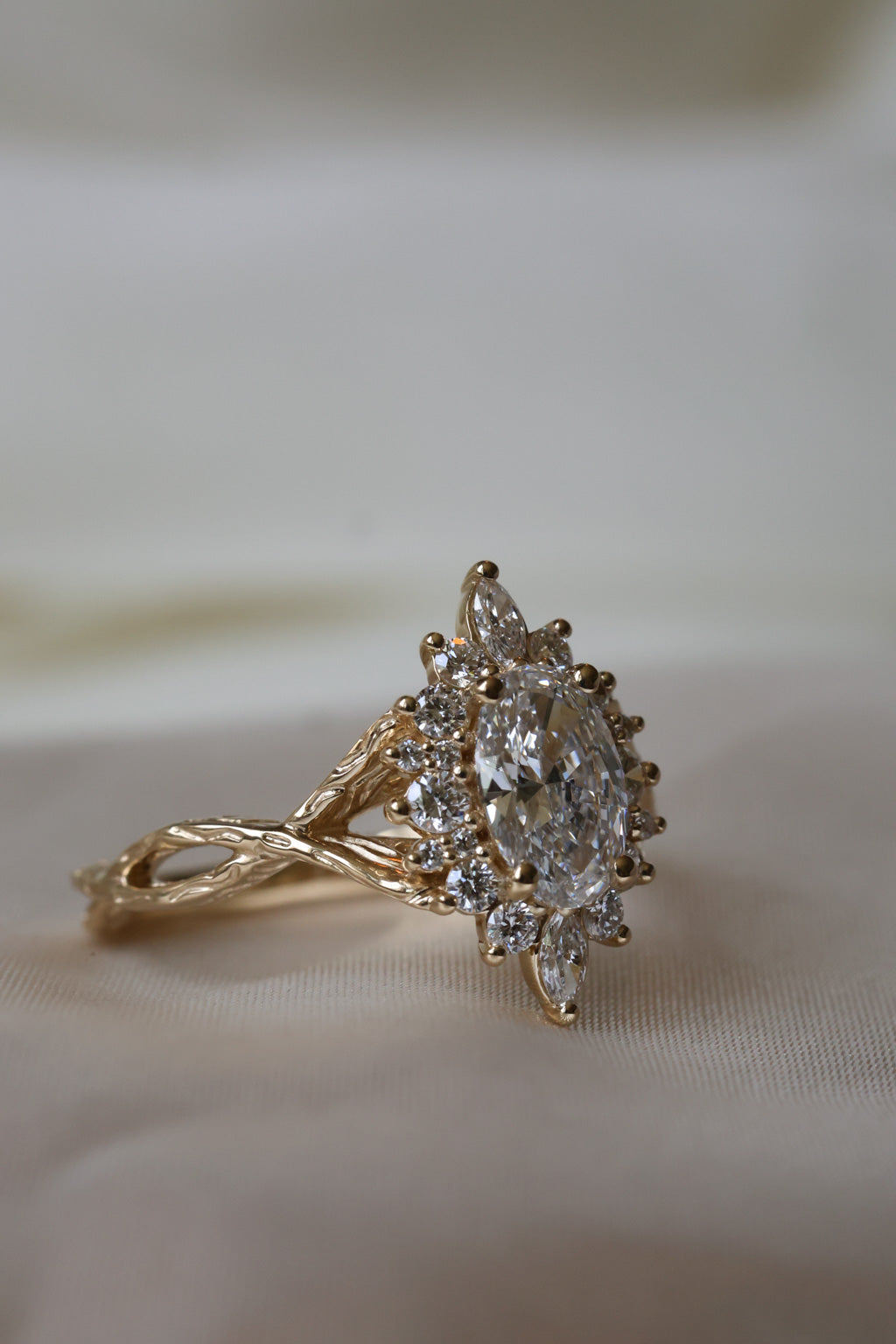No. 18 Oval Halo Diamond Ring