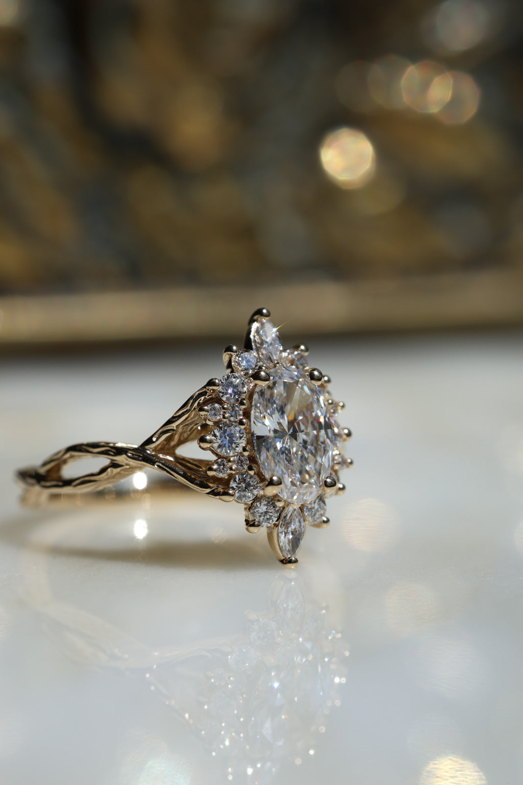No. 18 Oval Halo Diamond Ring