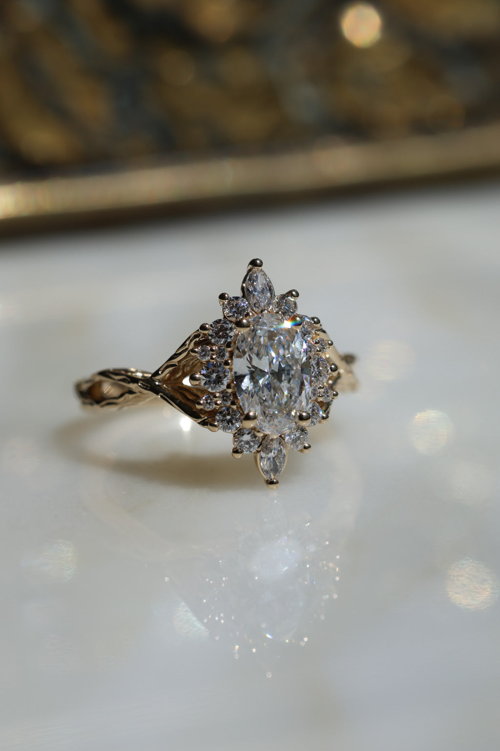 No. 18 Oval Halo Diamond Ring