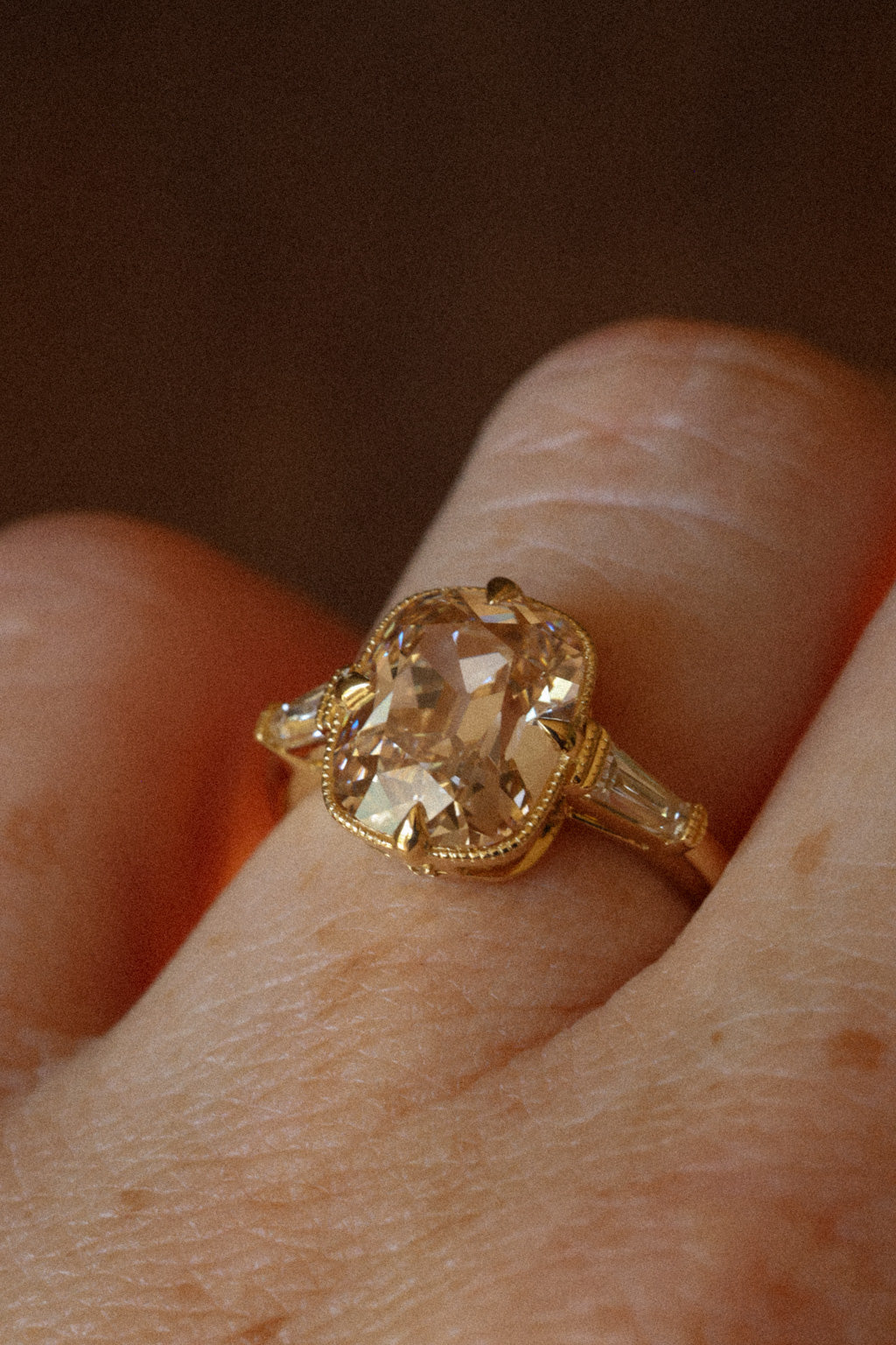 No. 19 Champagne Old Mine Diamond Ring