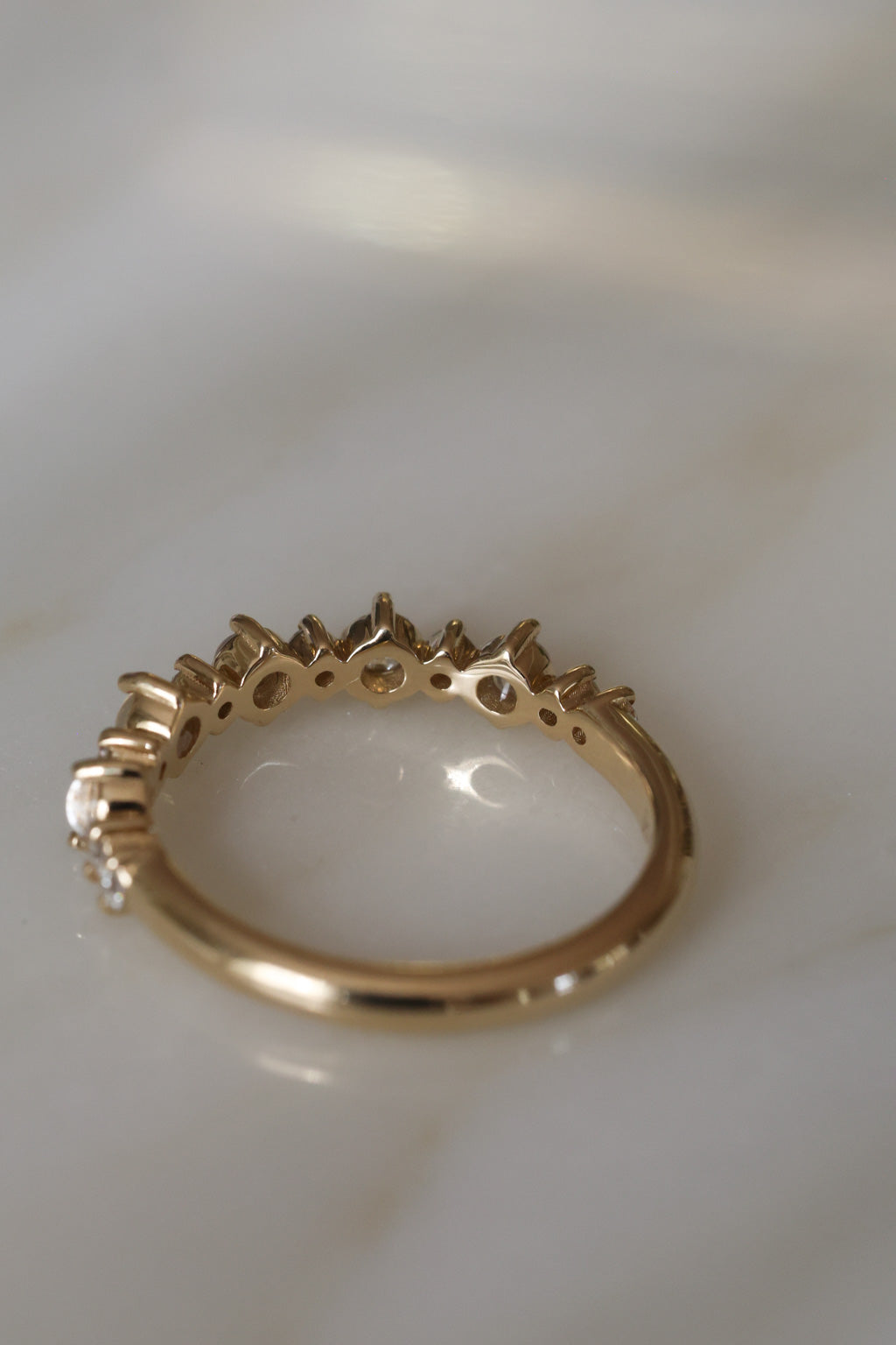 Moonstone and Diamond Band