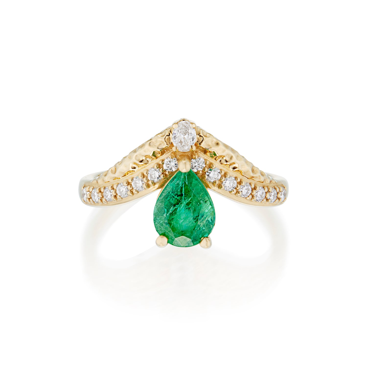 Emerald and Diamond Jasmine Ring
