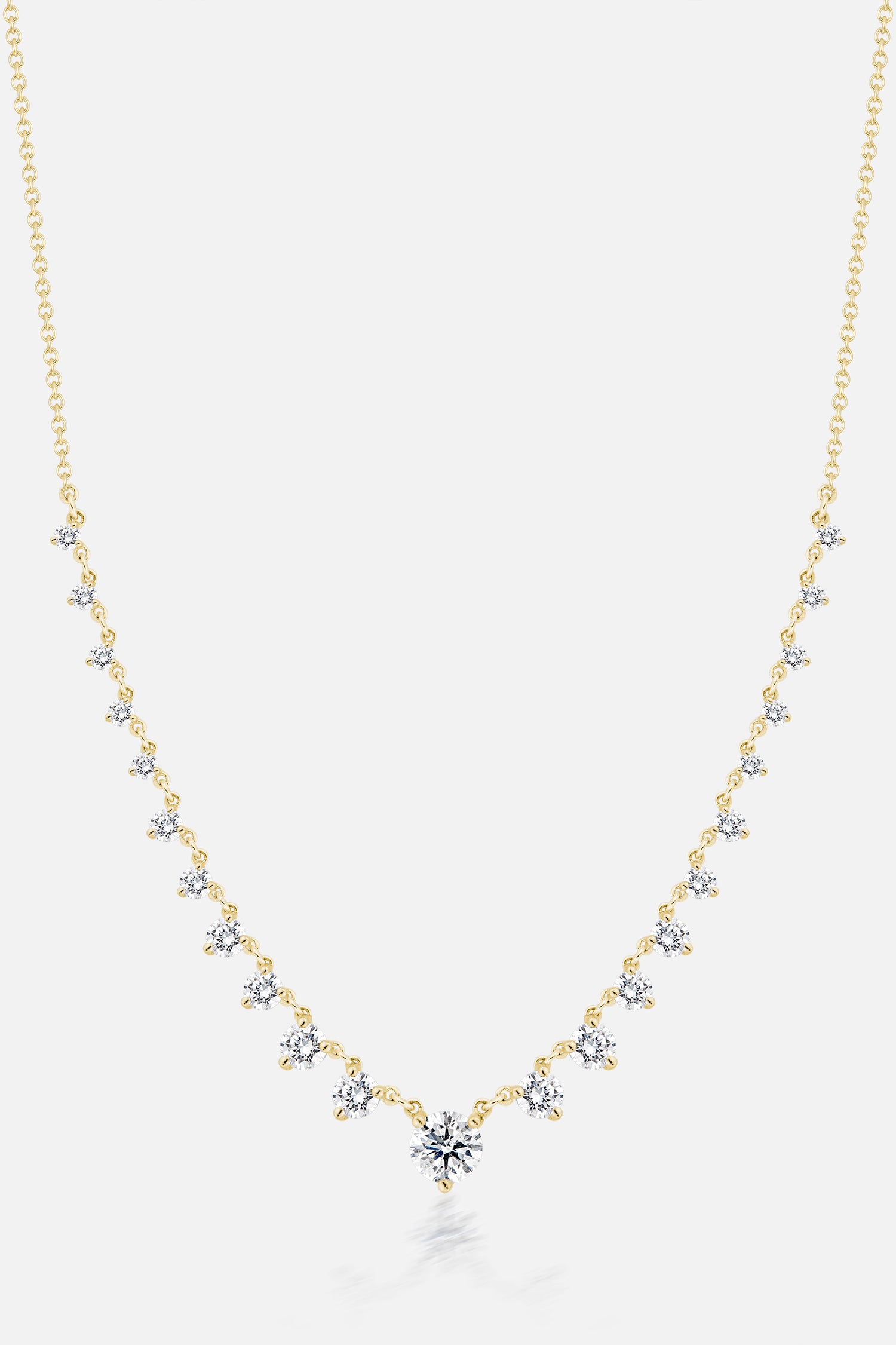 Rain Prong Set Necklace with Diamonds