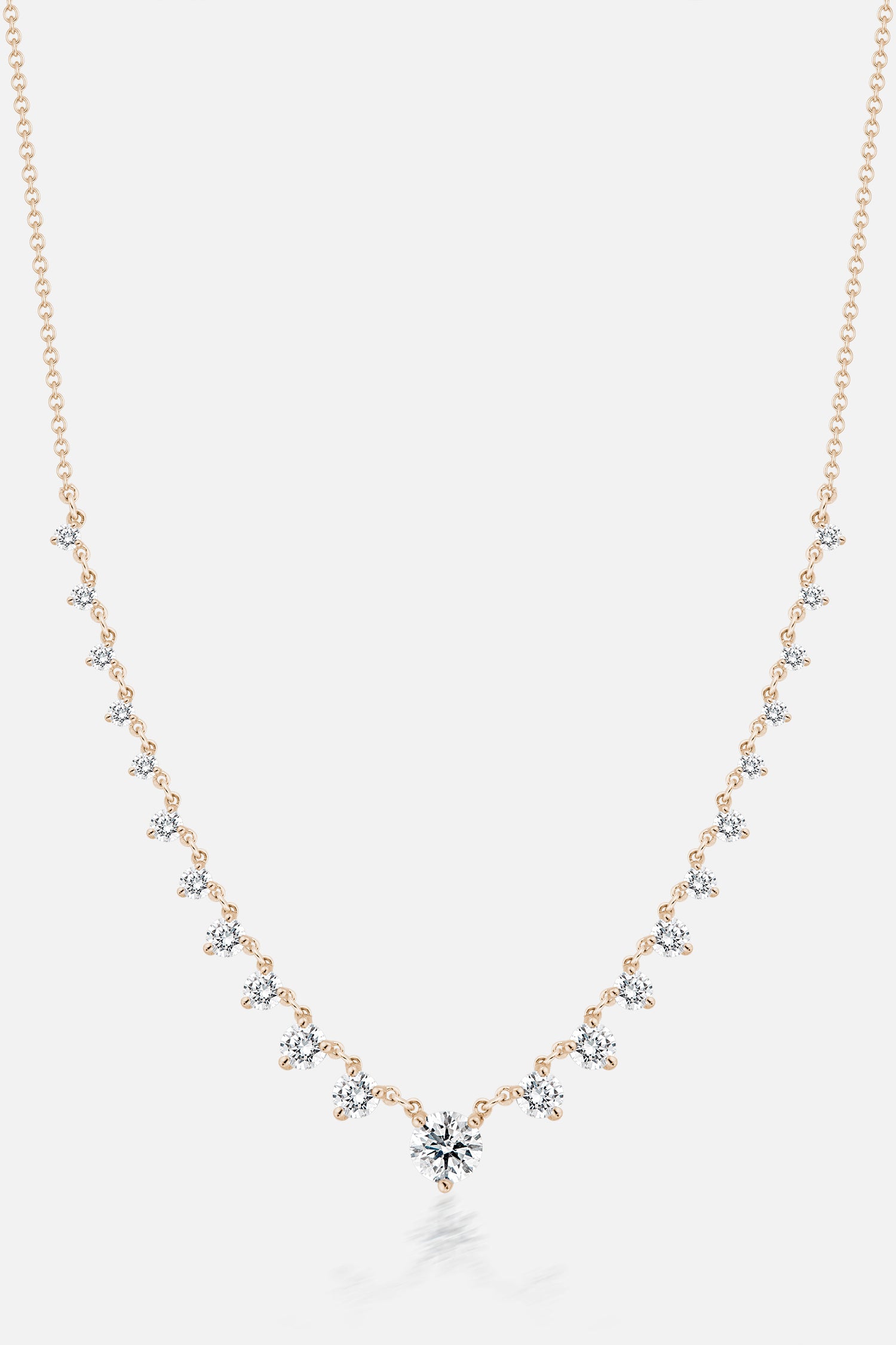 Rain Prong Set Necklace with Diamonds