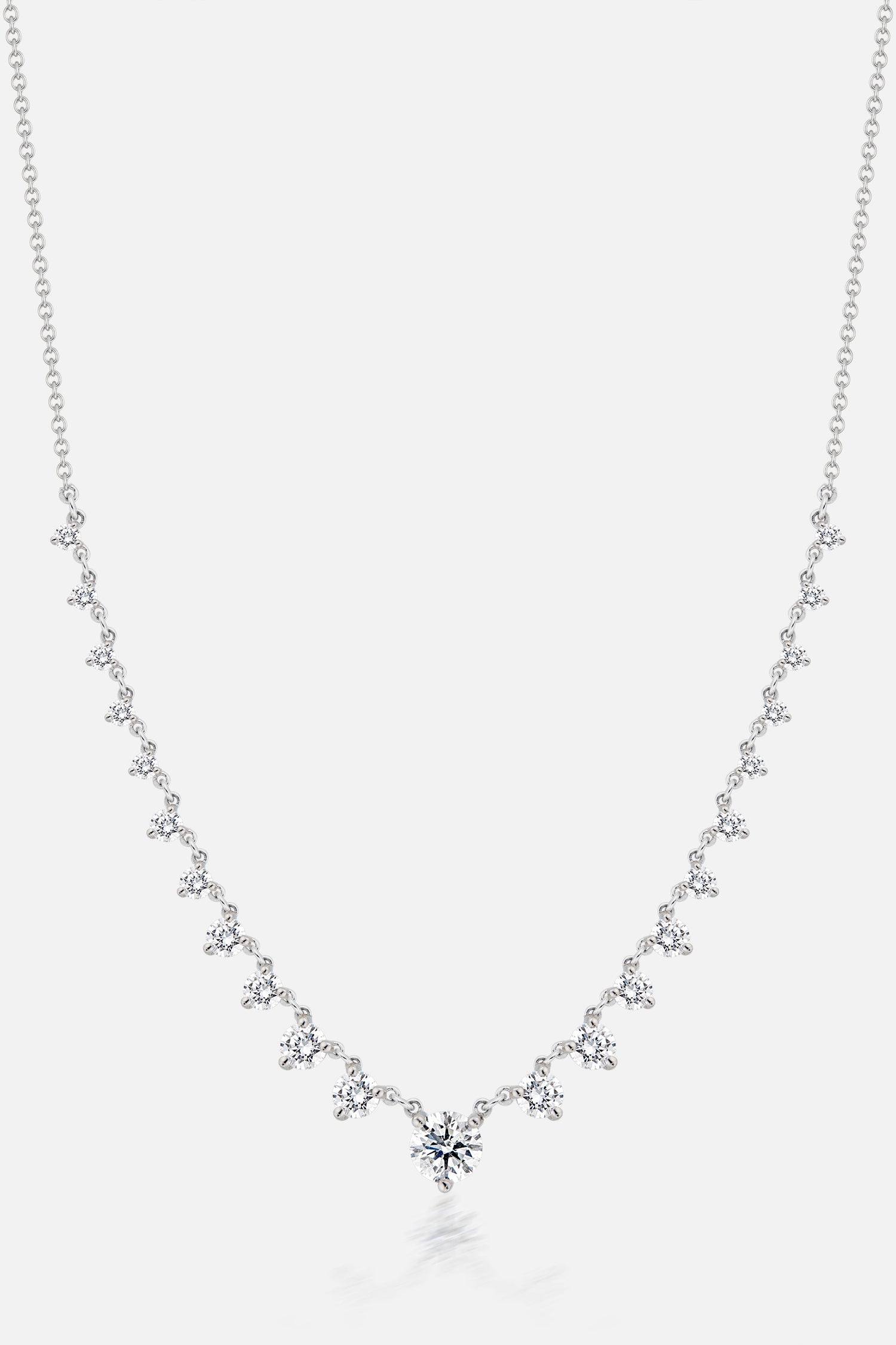 Rain Prong Set Necklace with Diamonds