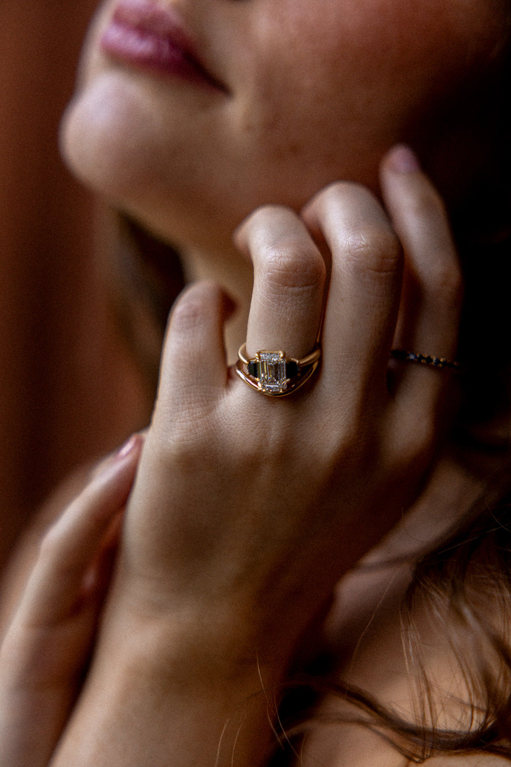 No. 29 Emerald Cut Diamond and Sapphire Ring