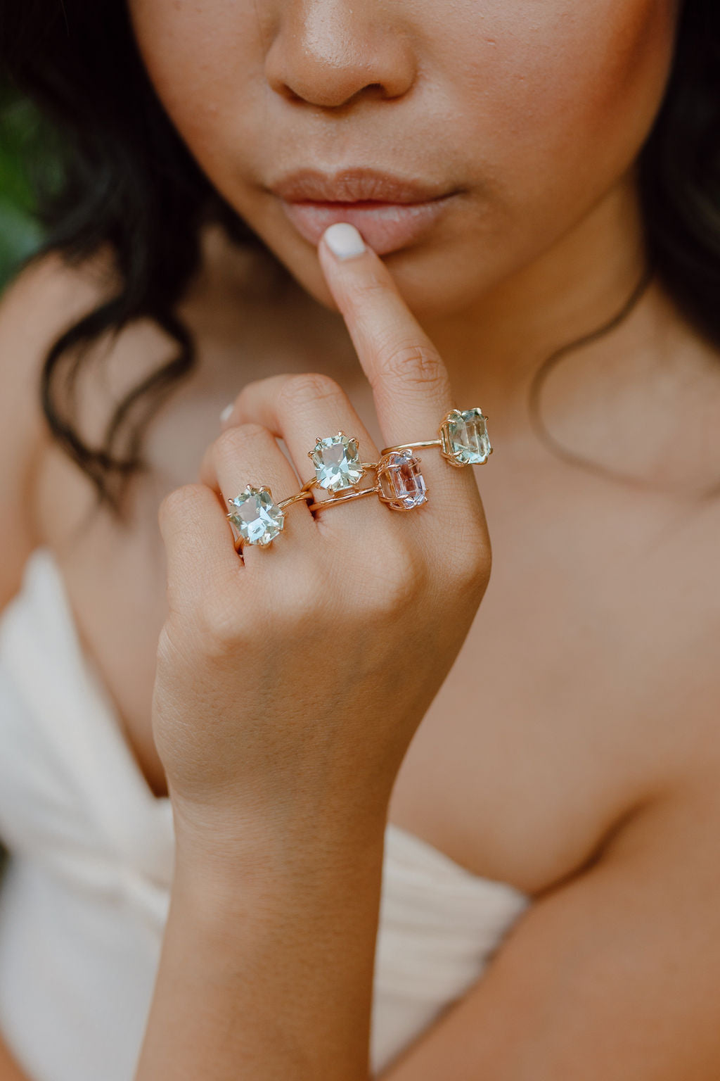 Green Amethyst Chloe Ring