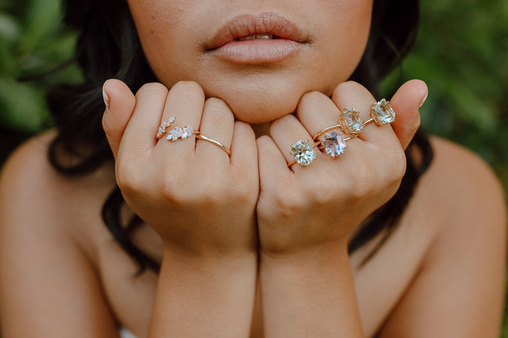 Green Amethyst Chloe Ring