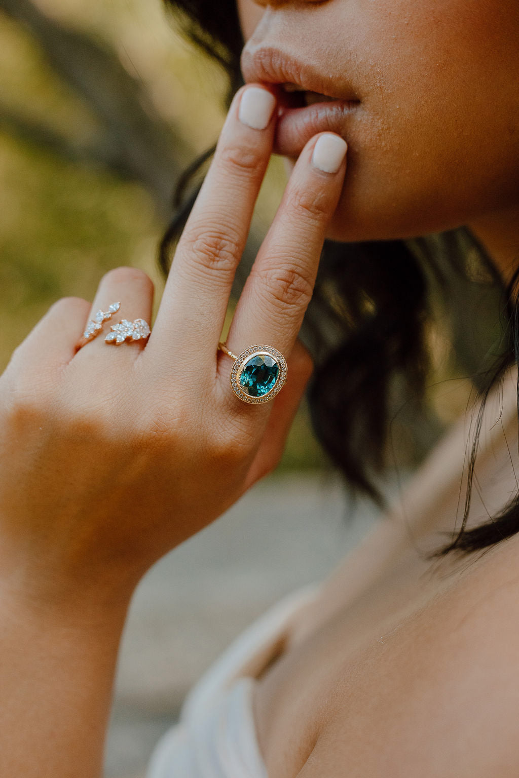 Blue Zircon Starfall Ring