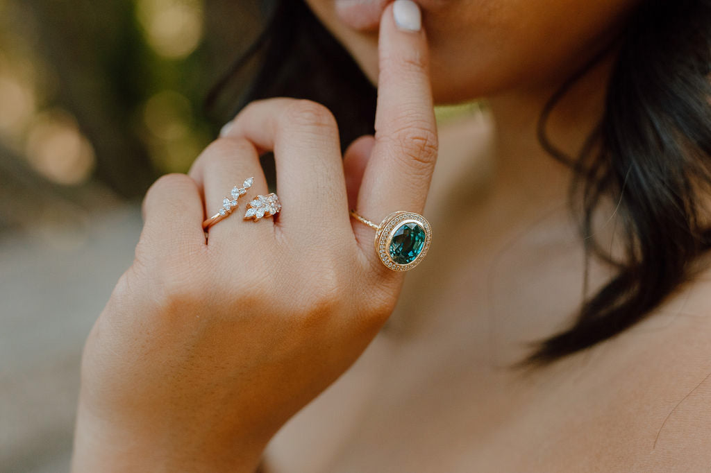 Blue Zircon Starfall Ring