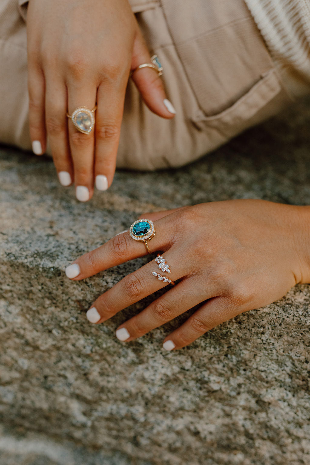 Blue Zircon Starfall Ring