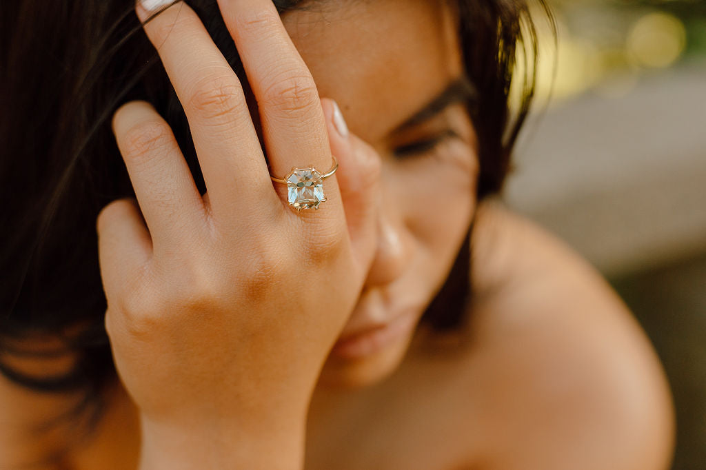 Green Amethyst Chloe Ring