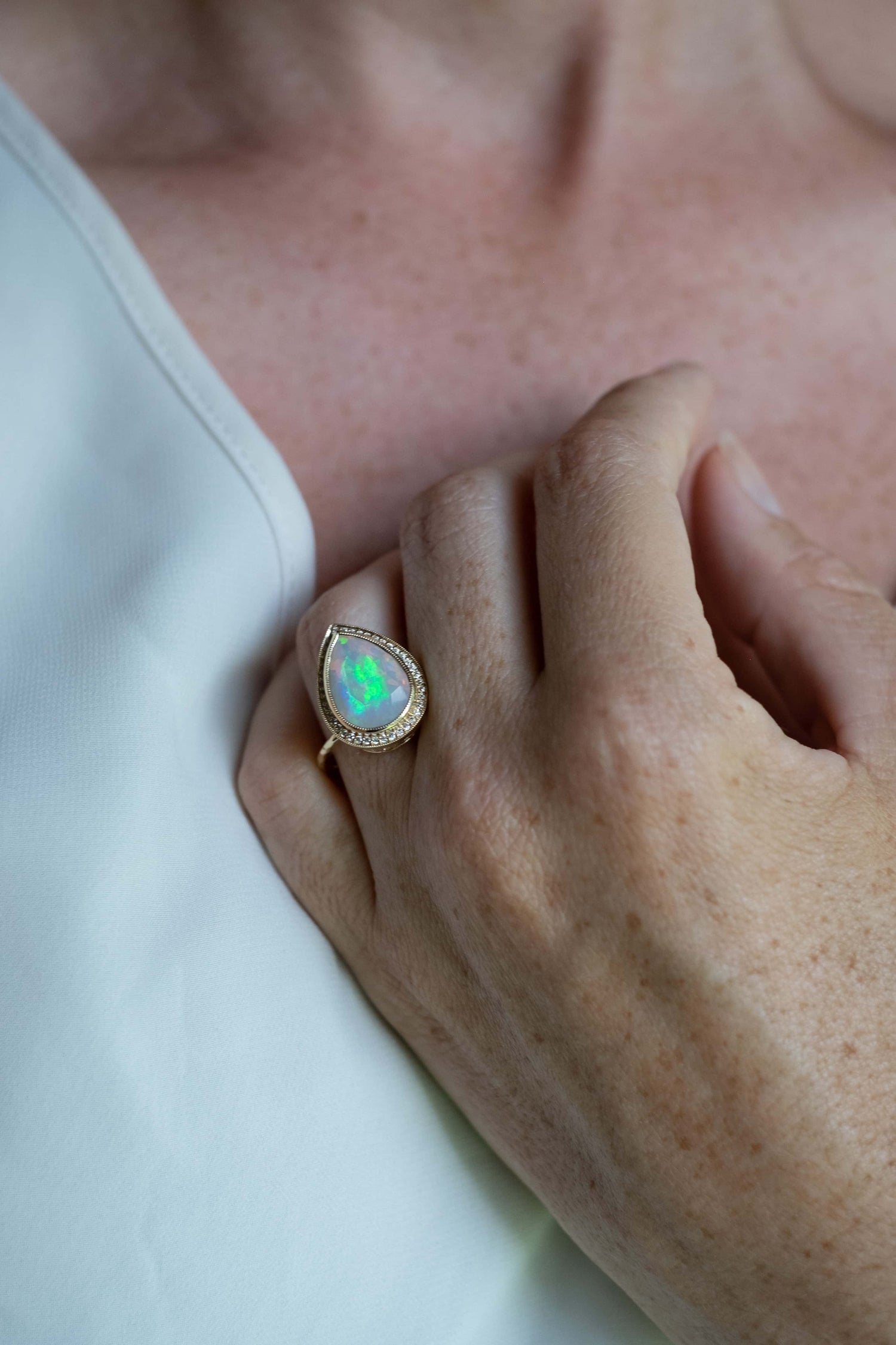 Prive Pear Opal Starfall Ring