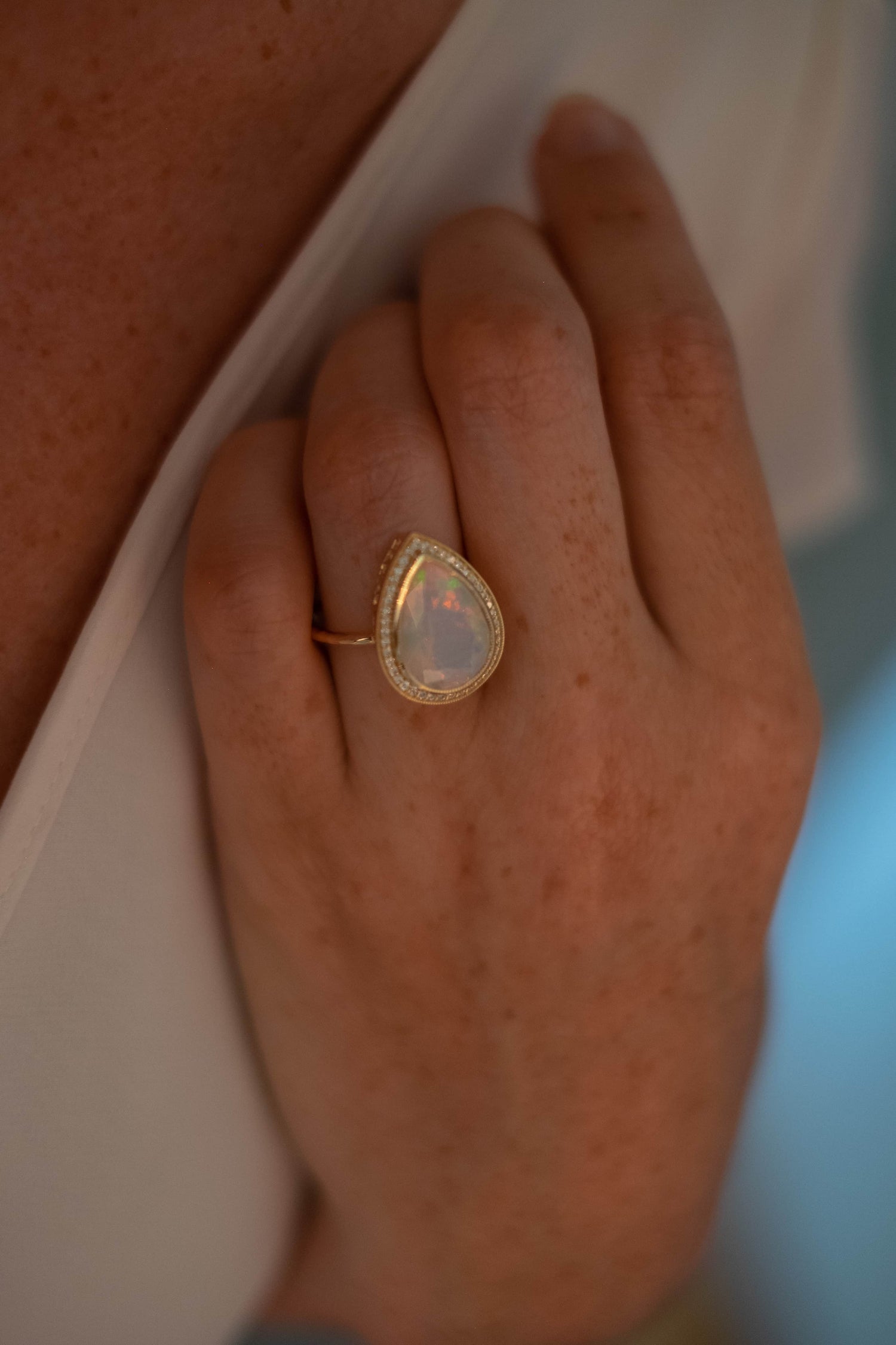 Prive Pear Opal Starfall Ring