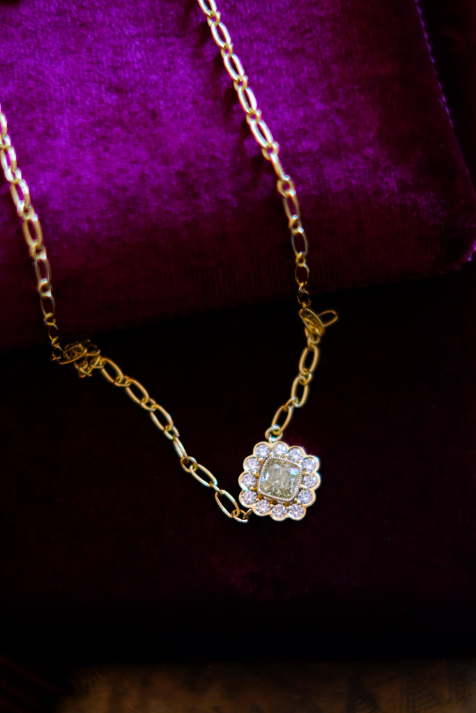 Bespoke Vintage-Inspired Diamond Scallop Necklace