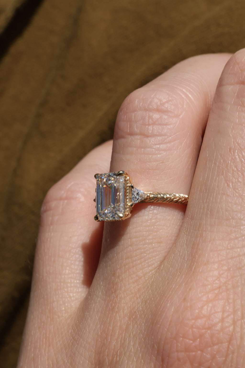 No. 12 Emerald Cut Diamond Engagement Ring
