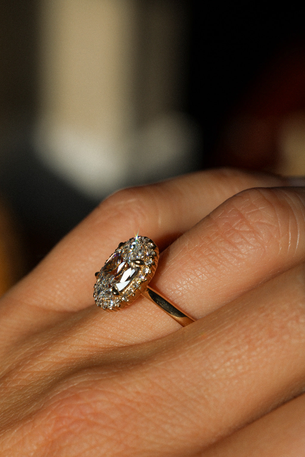 No. 31 Antique Oval with Halo Engagement Ring