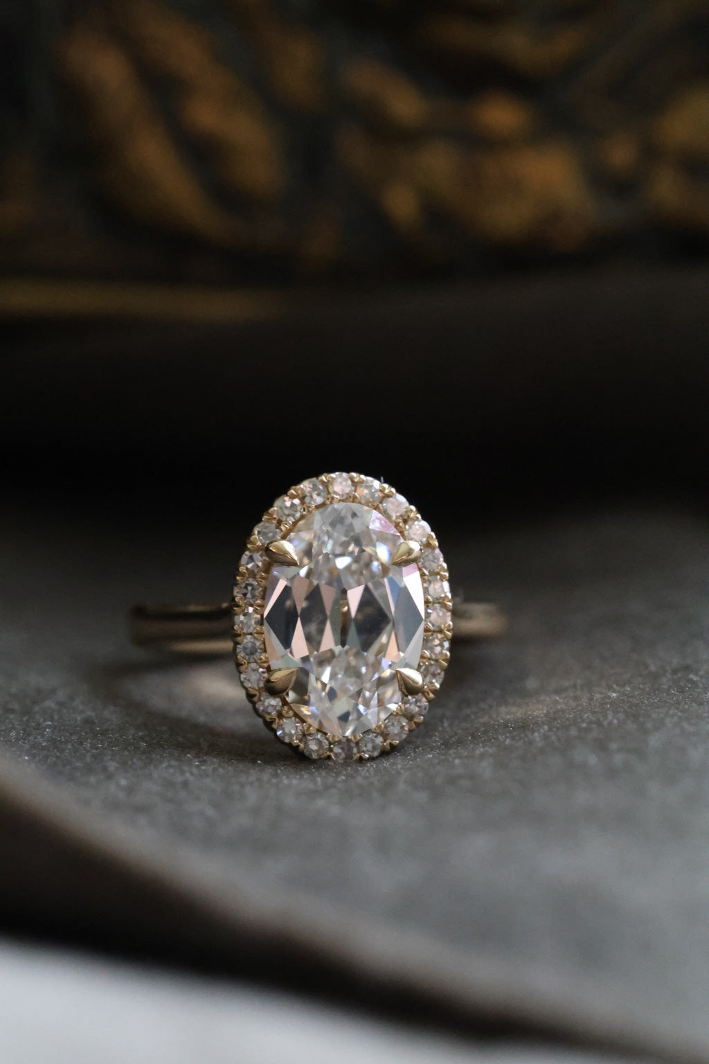 No. 31 Antique Oval with Halo Engagement Ring