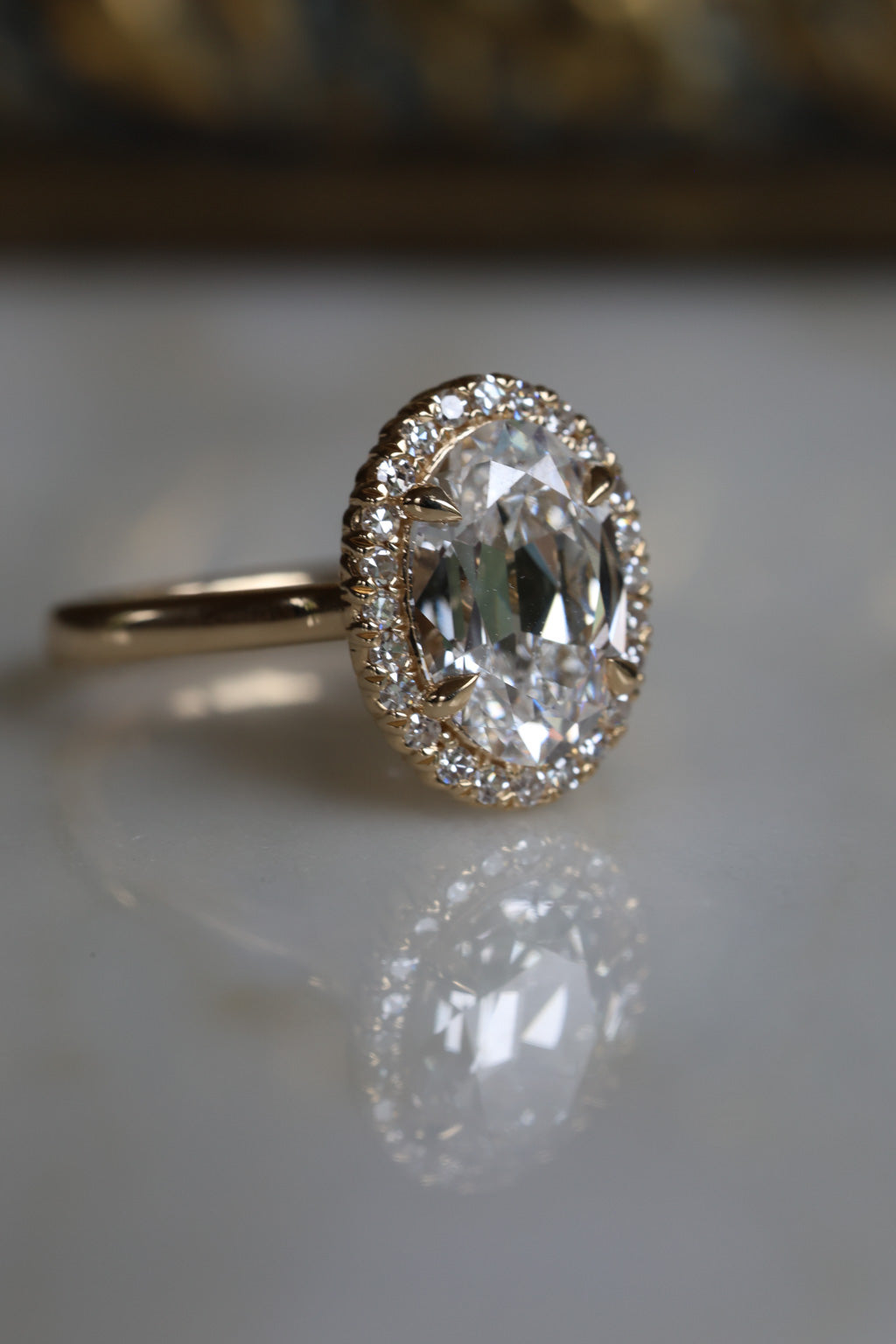 No. 31 Antique Oval with Halo Engagement Ring