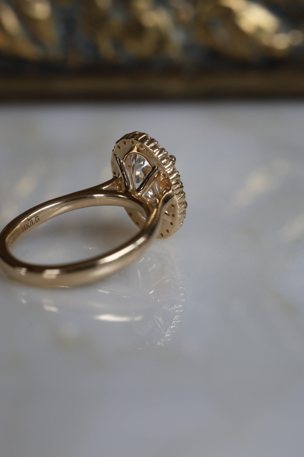 No. 31 Antique Oval with Halo Engagement Ring