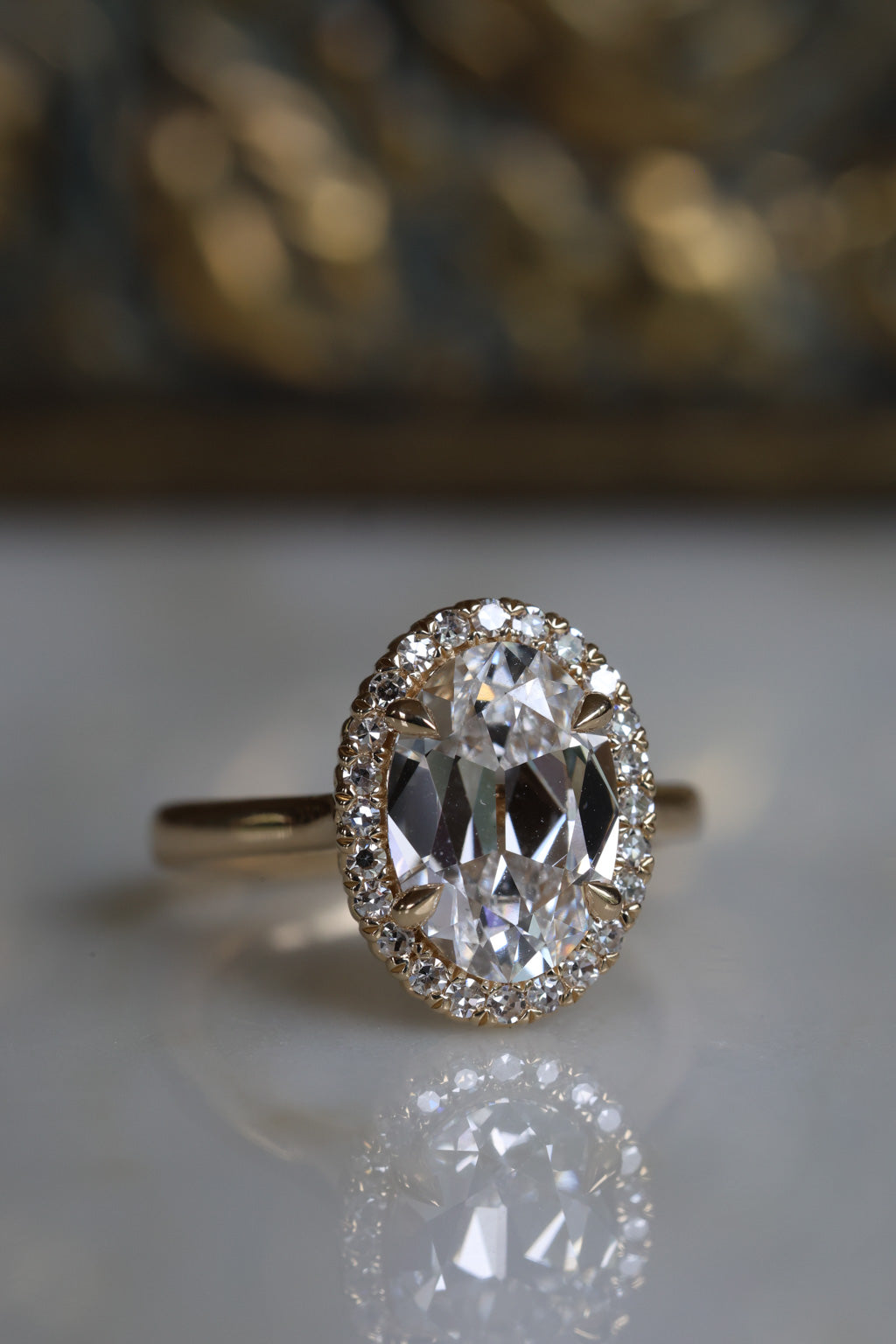 No. 31 Antique Oval with Halo Engagement Ring