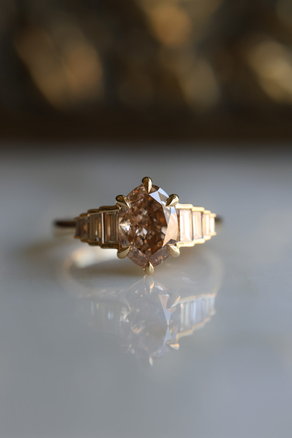 No. 09 Oval Engagement Ring in Desert Diamond