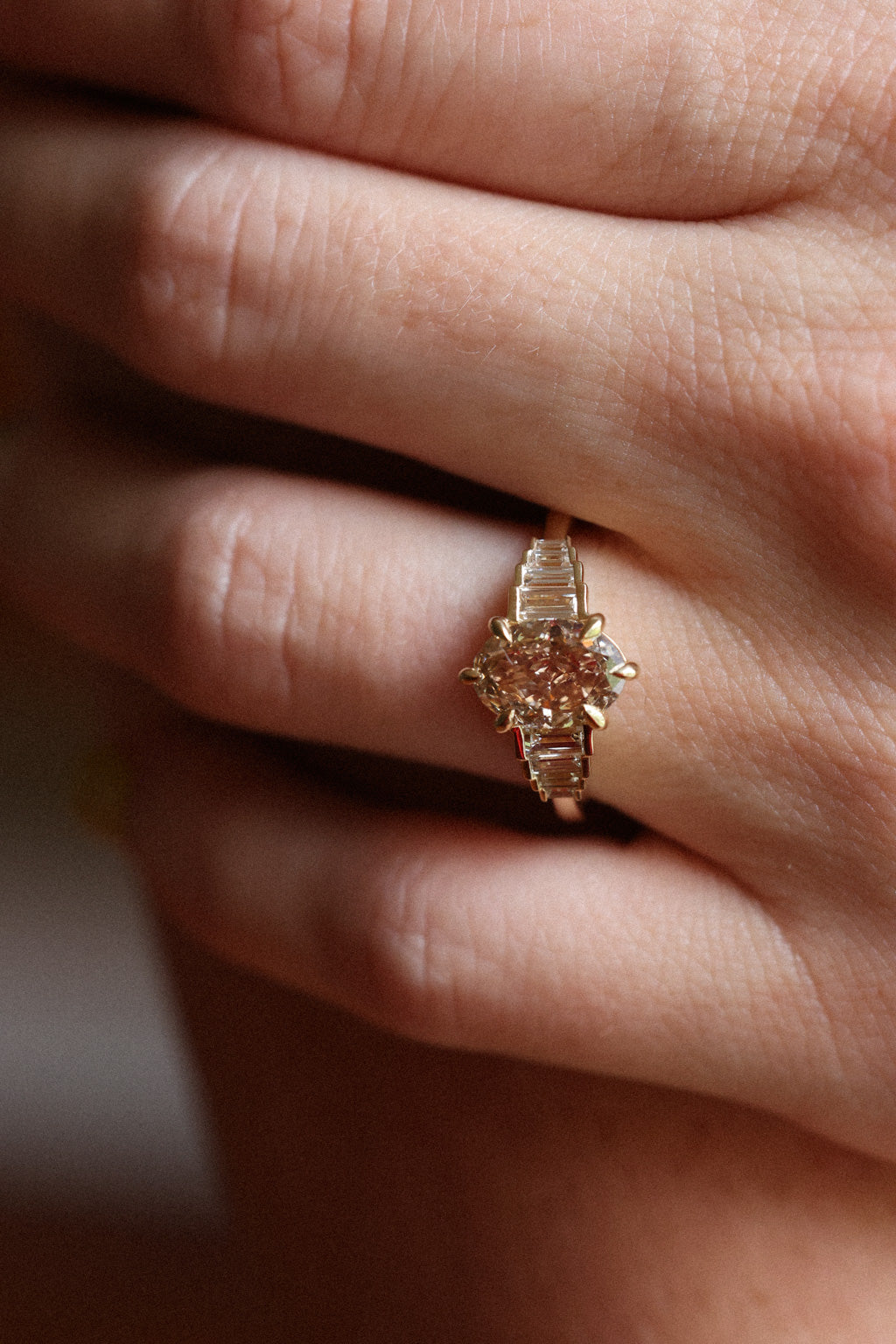 No. 09 Oval Engagement Ring in Desert Diamond